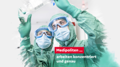 Medipoliten sind besonders: In der Sterilherstellung arbeiten Medipoliten sehr präzise und gewissenhaft unter Einhaltung der GMP-Regularien. Sie stimmen sich eng untereinander ab und kommunizieren auf Augenhöhe.